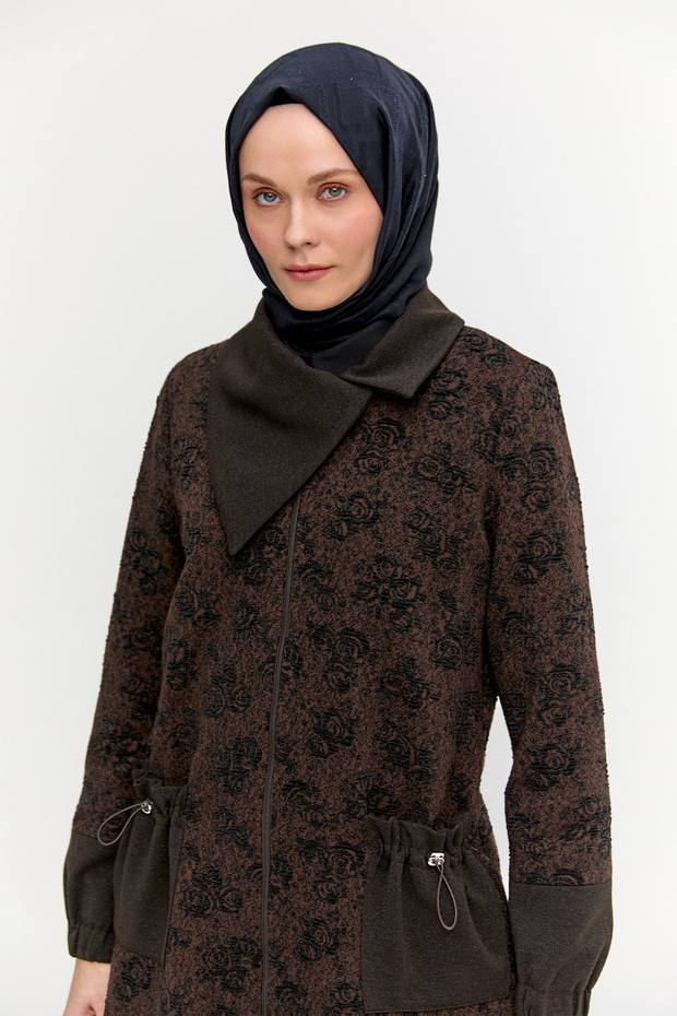 Dokulu Fermuarlı Örme Kap - 4