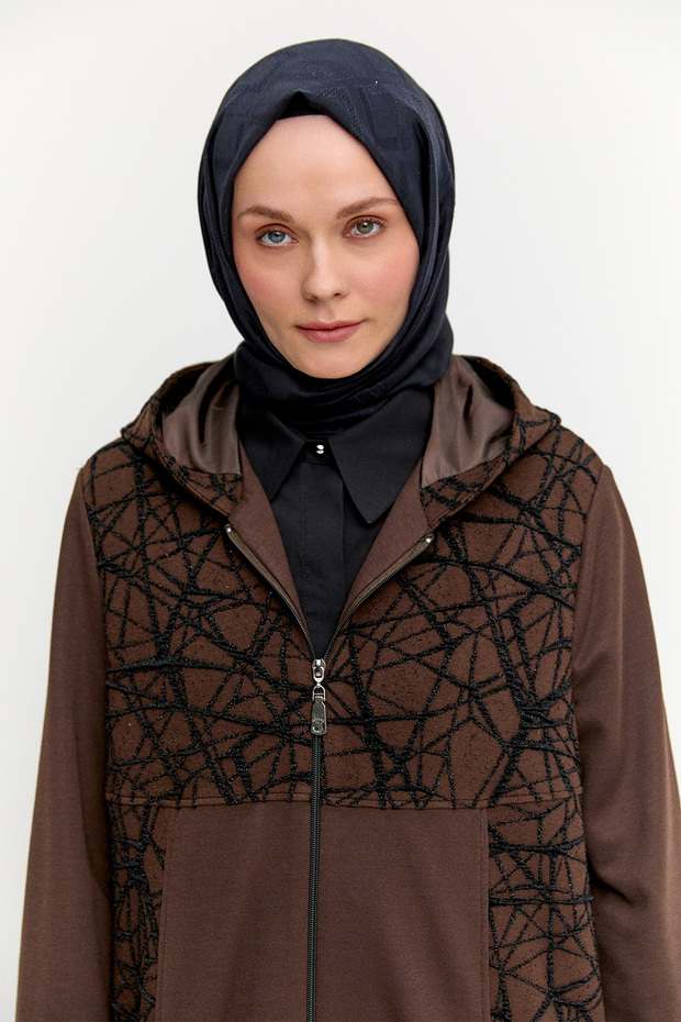 Kapüşonlu Örme Pardesü - 3