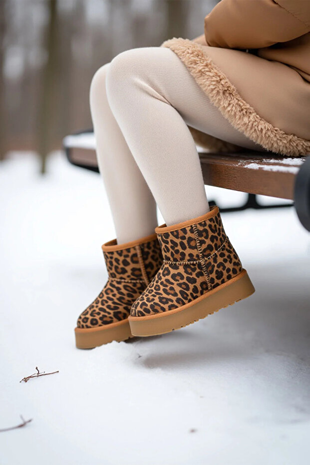 معطف صوف داخلي بنمط الفهد ميني يو جي ريترو مقاوم للبرد - 1