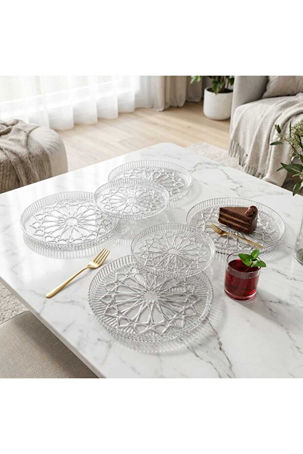 6 اطباق تقديم شفاف بتصميم أنيق - 2