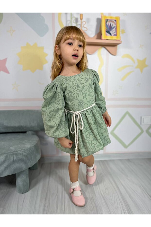 Baskılı Poplin Elbise - 1