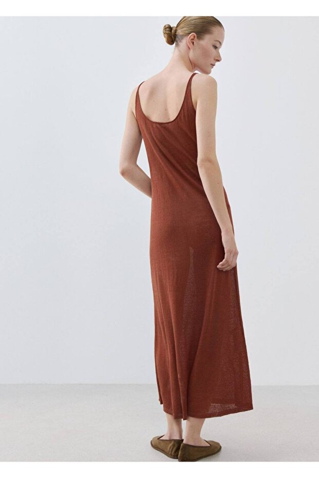 Keten triko elbise - 4