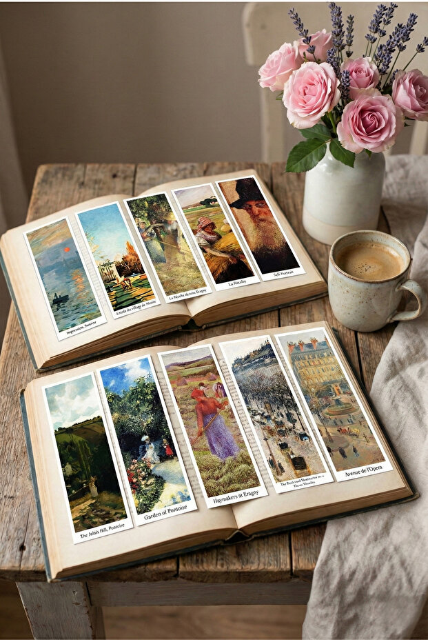 Camille Pissarro Themed Set of 10 Bookmarks - Rural Landscapes - Laminated Waterproof