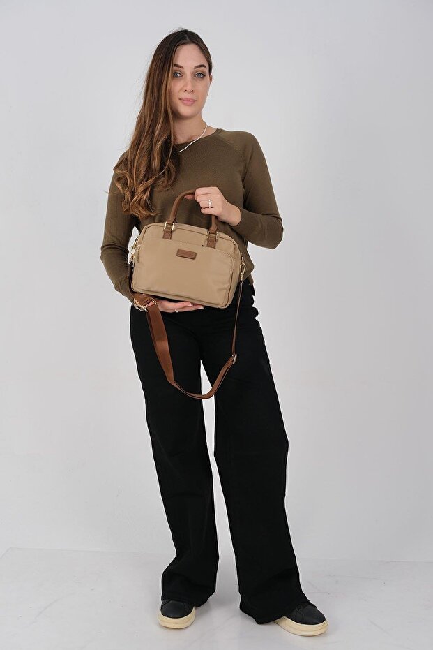 Mink - Camel Satin Women's Handbag Sp1217