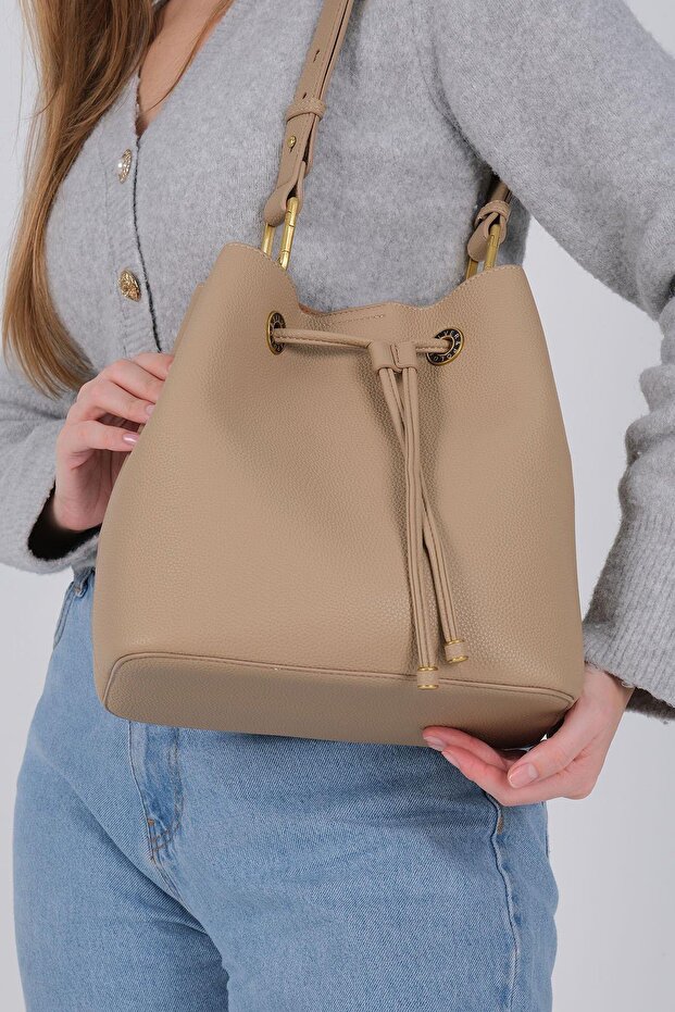 Beige - Beige Mini Rolax Women's Shoulder Bag Sp1241