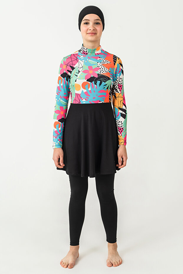 Cindy Stretch Fabric long sleeve hijab swimsuit 2902