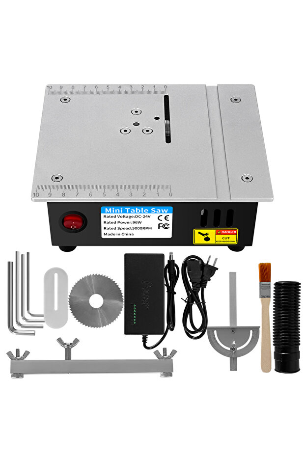 US DC24V Household Miniature Woodworking Table Saw Electric Multi-Function Precision Dust-Proof Deco