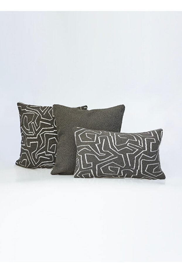 '' Monve'' Geometric Patterned 3-Piece Combination Throw Pillow Set