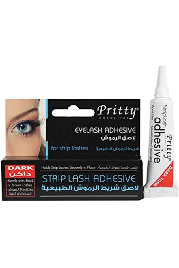 رموش لاصقة داكنة من مستحضرات التجميل، زوج واحد - 1