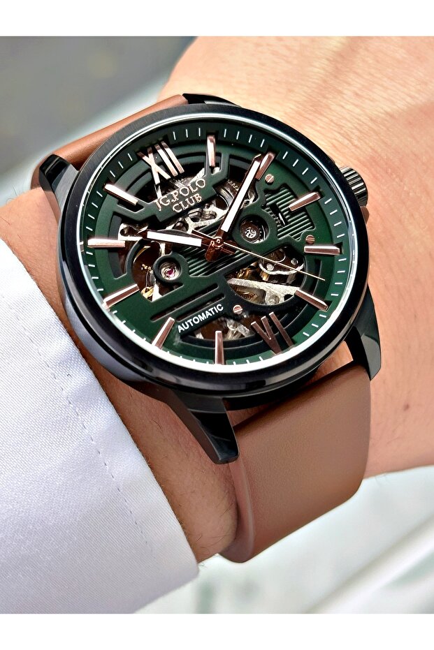 Automatic Brown Color Steel Case Men's Wristwatch 3954Amr