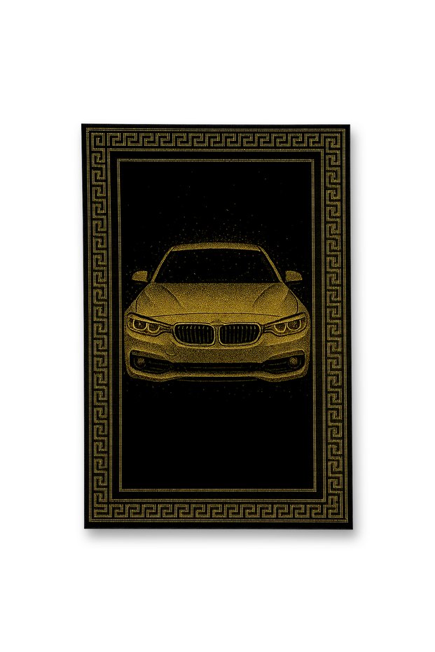 Mosso Black Themed Car Patterned Woven Base Modern Decorative Carpet Mosso2135