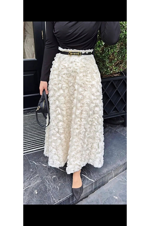 3 D güllü tül kumaş - 3