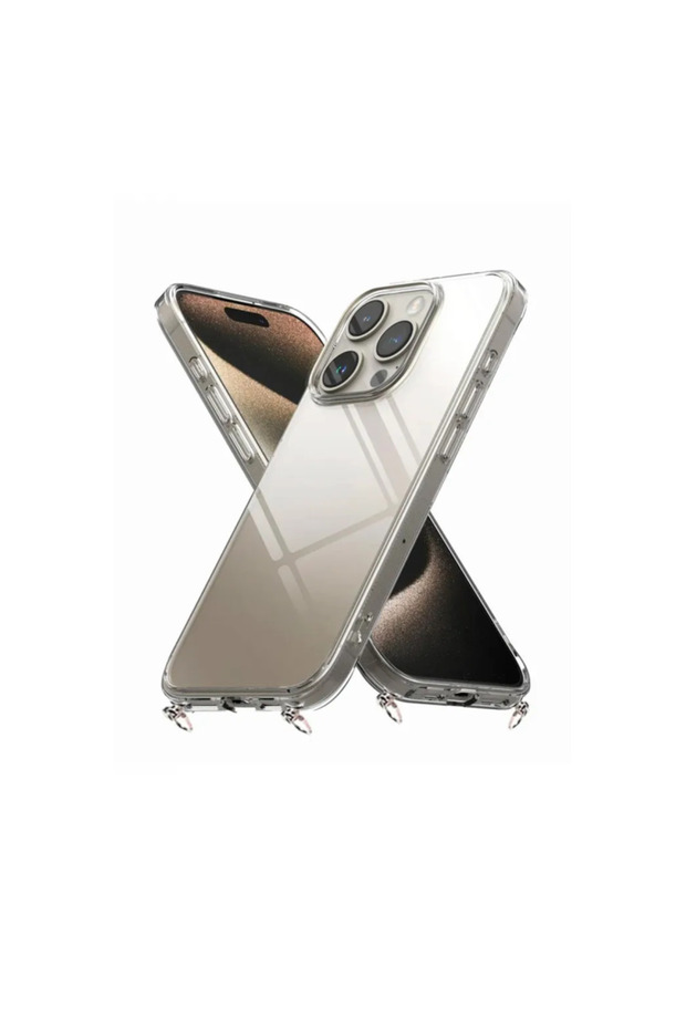 حافظة هاتف شفافة متوافقة مع آيفون 15 برو ماكس مع حزام - 2