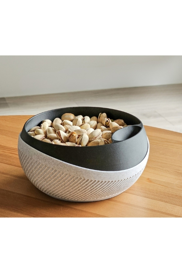 Compartmented Snack Bowl - Functional Snack Plate and Storage Container with Shell Waste Compartment