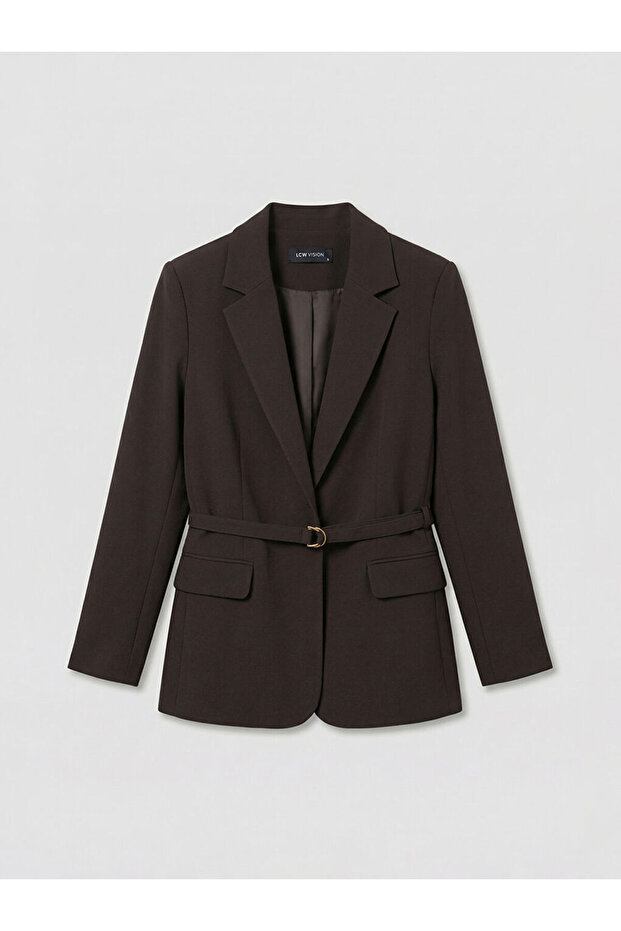 Mg trenden brown belted women's blazer jacket