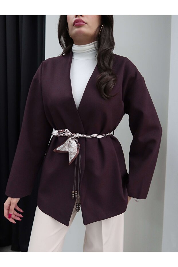 Fular Kemerli Ceket - 3