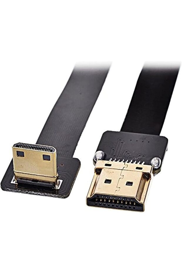 90 Degree Down Angled FPV Mini HDMI Male to HDMI Male FPC Flat Cable 50cm for Multicopter Aerial Pho