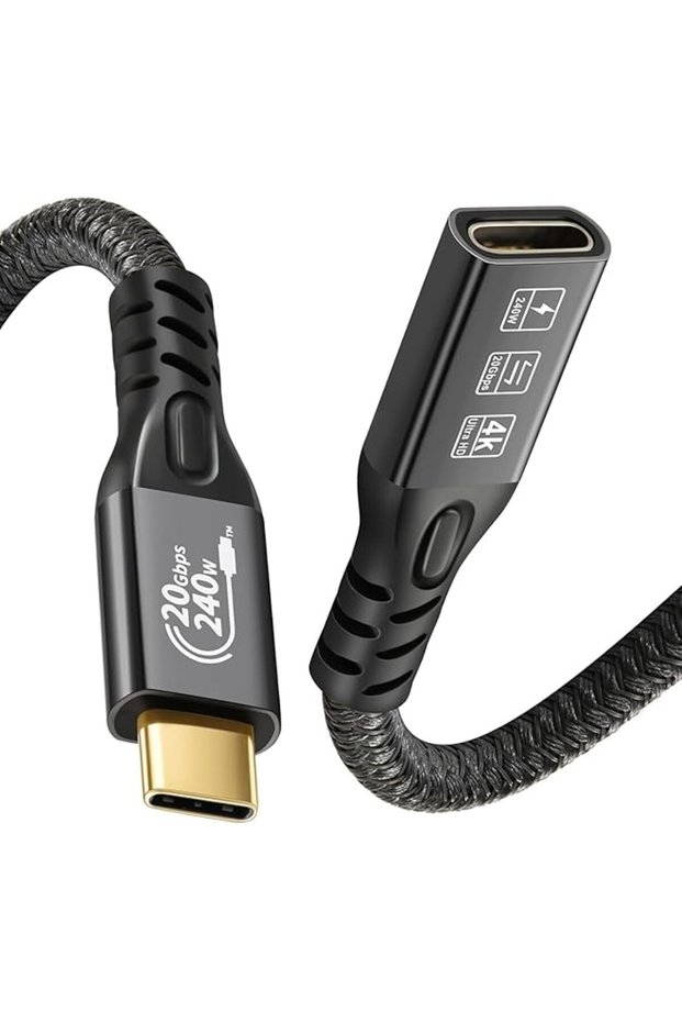 USB C 3.2 Extension Cable, Gen2 Type-c Male to Female Extender Cable Ultra HD 4K@60Hz, Support 240W