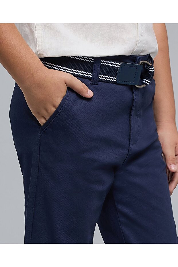 بنطال سادة بقصة عادية مع إغلاق بأزرار - 5