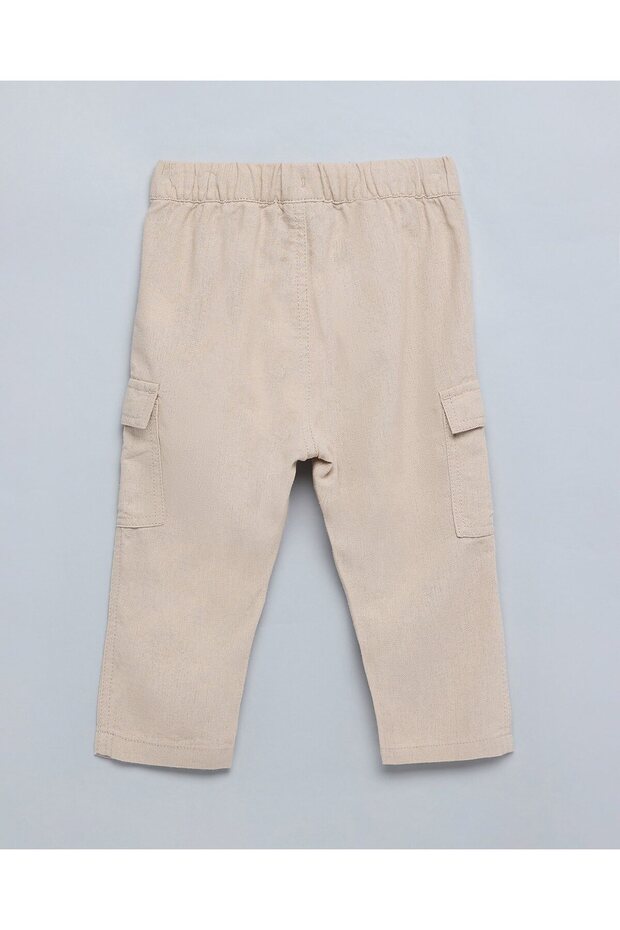 بنطلون كارغو سادة مع خصر برباط - 2