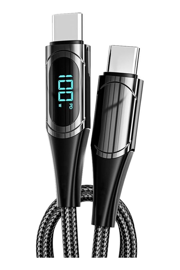 USB C To USB C Cable, 100W USBC Charger Cable With LED Display, USBC Charging Cable Compatible With
