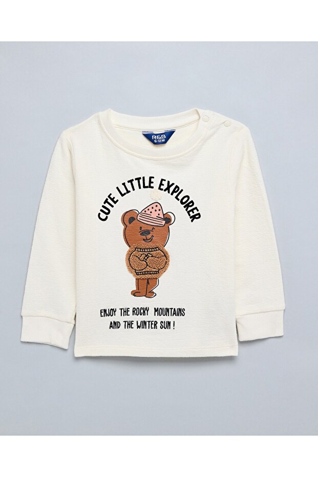 Embroidered T-Shirt With Crew Neck And Long Sleeves