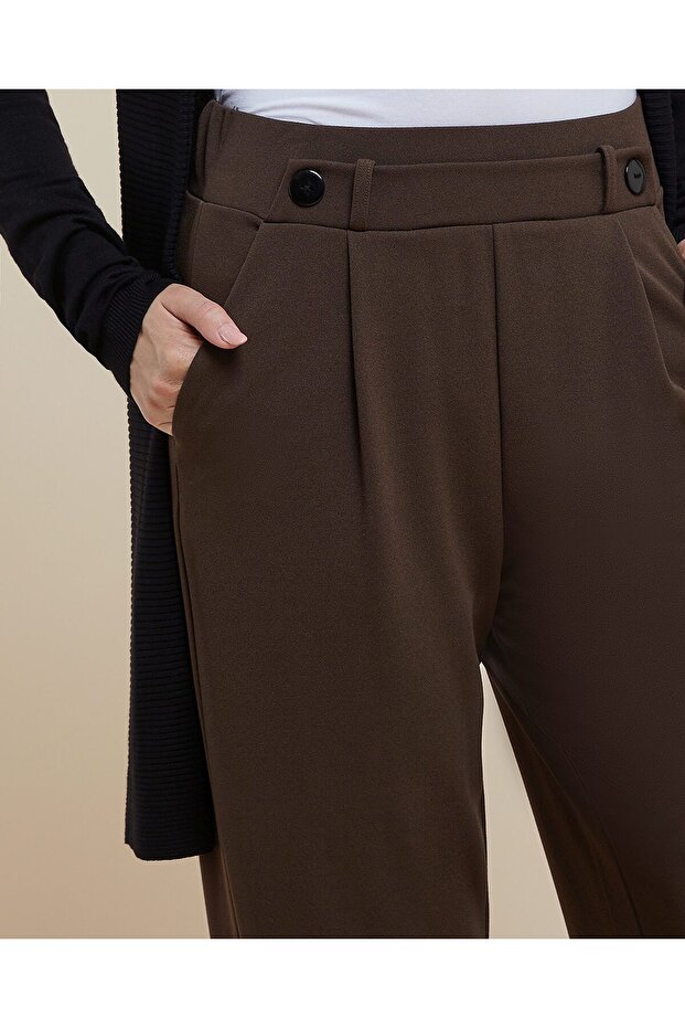 بنطال أرجل واسعة موحد مع إغلاق بأزرار - 6