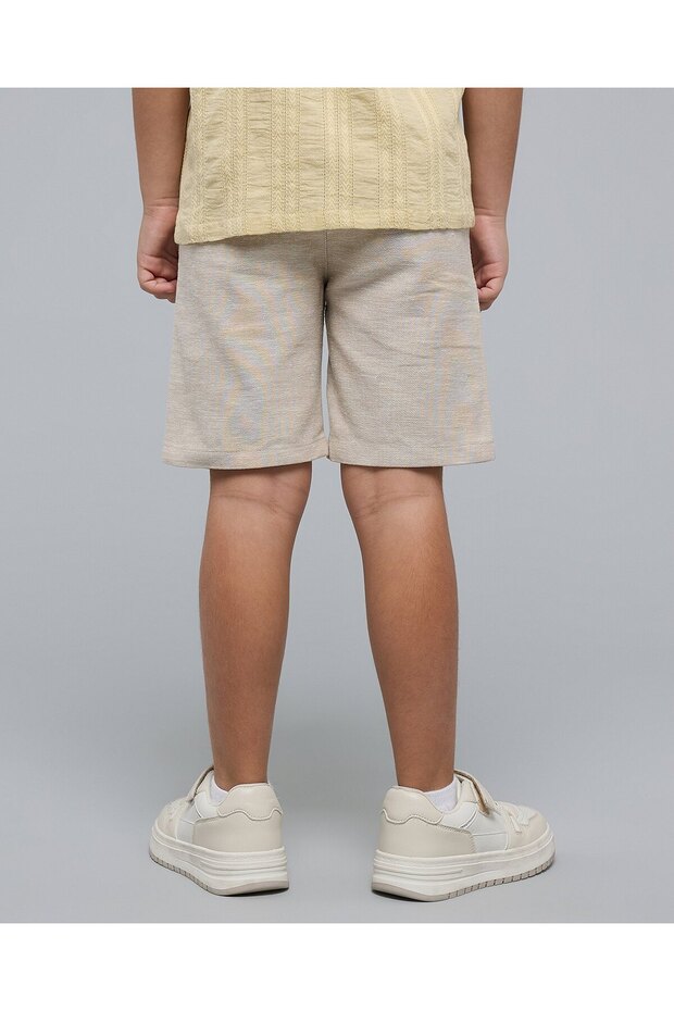 شورت بيج سادة للأولاد مع إغلاق بأزرار - 4