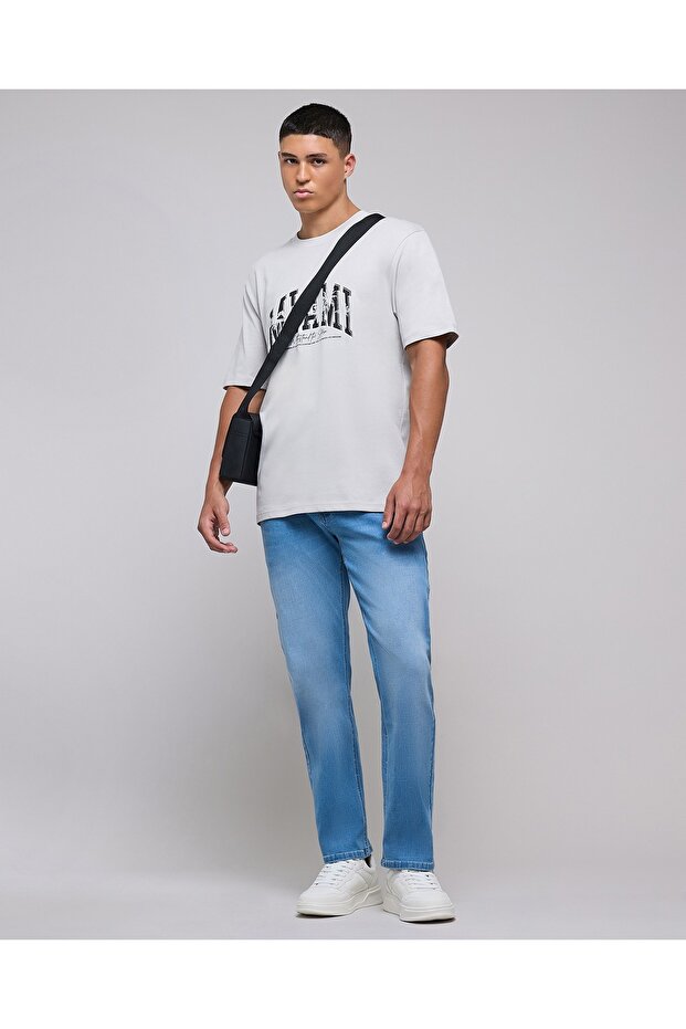 Typography Print Active T-Shirt With Crew Neck And Short Sleeves