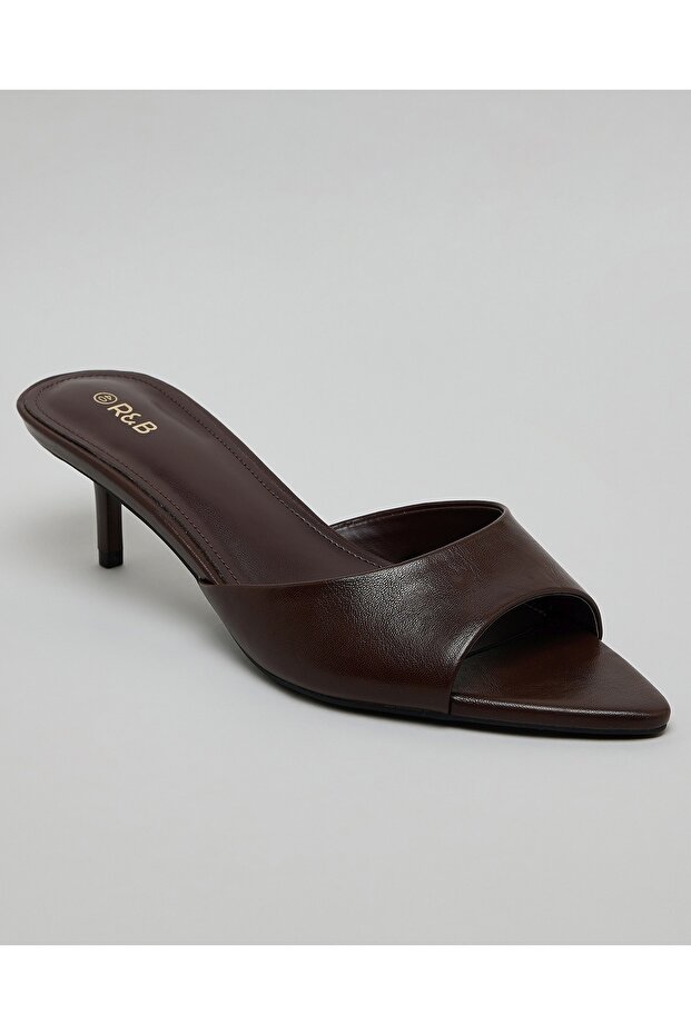 Women's Brown Solid Heel Sandals