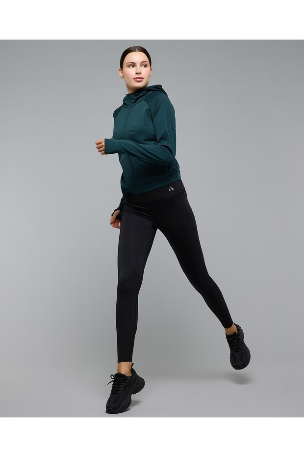 جاكيت رياضي بغطاء رأس رأس وسحاب إغلاق - 2