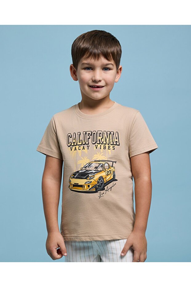 Graphic Print T-Shirt With Crew Neck And Short Sleeves