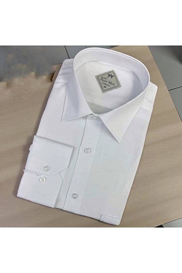 Classic Wide Cut Straight Oxford Long Sleeve Cotton Men's Shirt