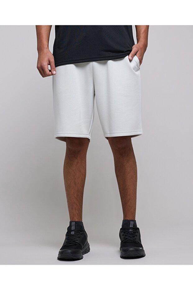 شورت رجالي رمادي سادة بخصر برباط - 1