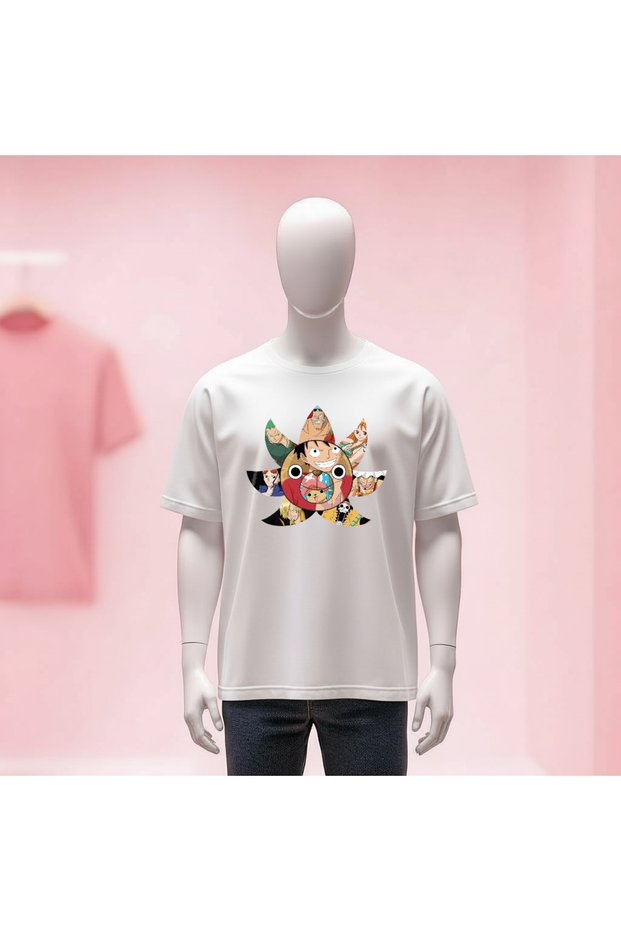 One Piece Printed Crew Neck Wide Fit Unisex Tshirt
