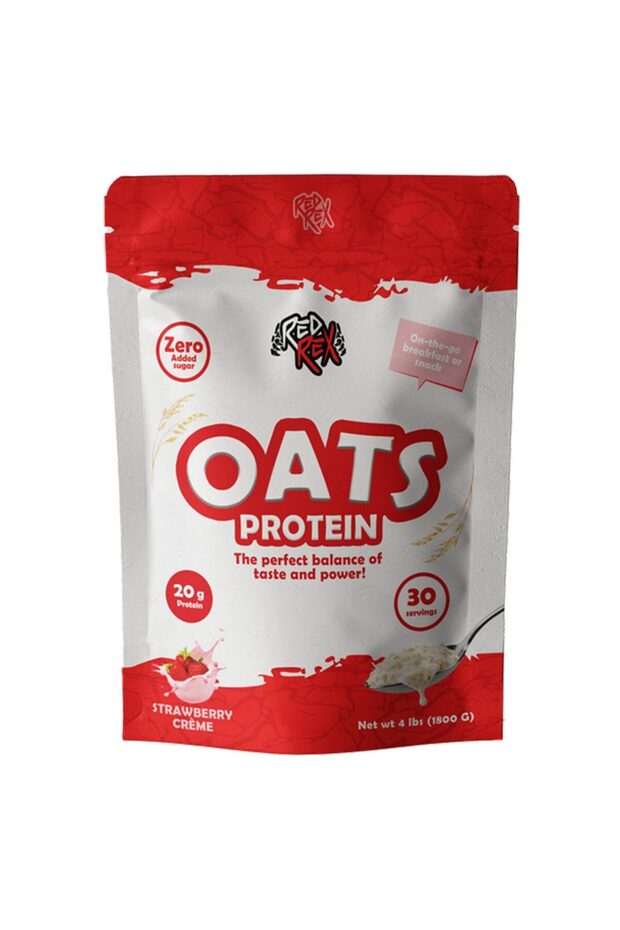 Red Rex Oats, Strawberry Cream, 4 LB, High-quality Protein for Muscle Recovery