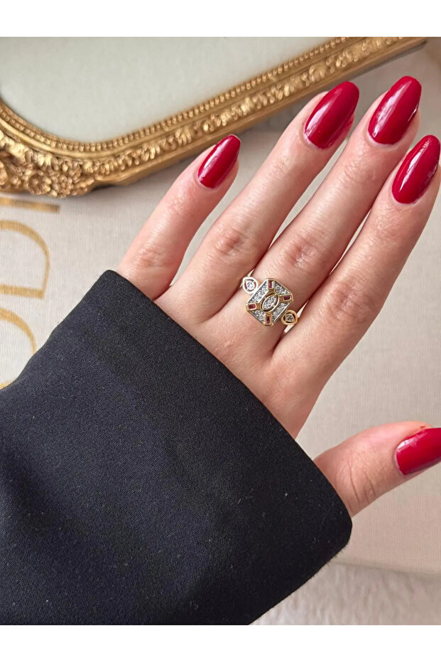 Çelik Ruby Frame Yüzük - 4