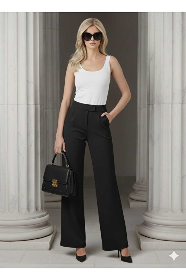 Line Women's Lycra Velcro Closure Palazzo Trousers
