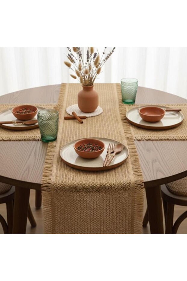 مفررش طاولة خيش Natural Jute Tablecloth - 2