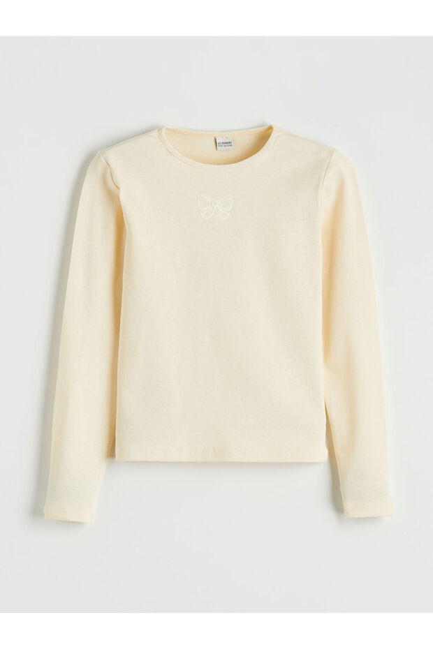 Esvab • Modern & Distinctive Zero Roba Collar Girls' Embroidered T-Shirt