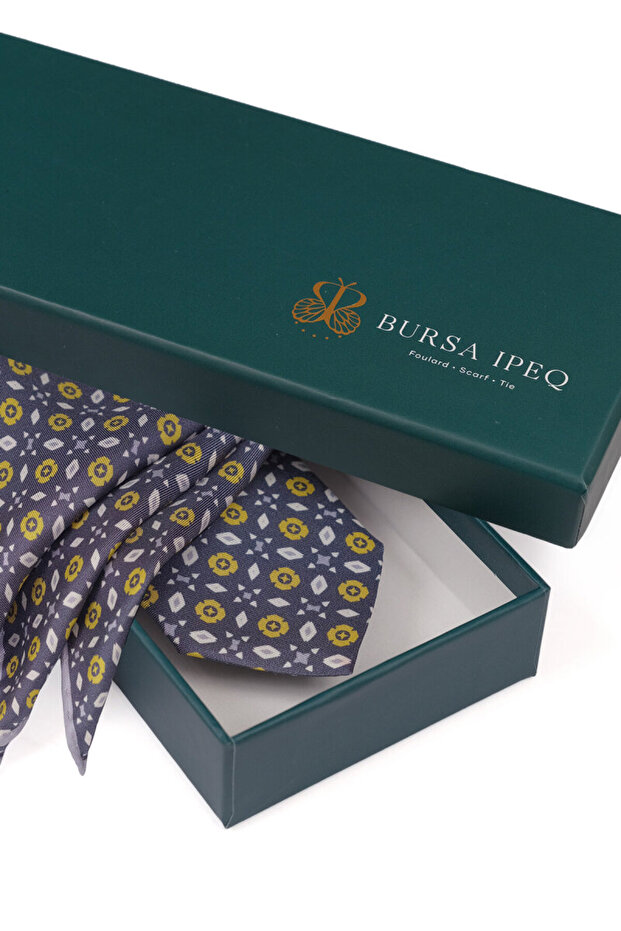مجموعة ربطة عنق حريرية منقوشة مدخنة - 4