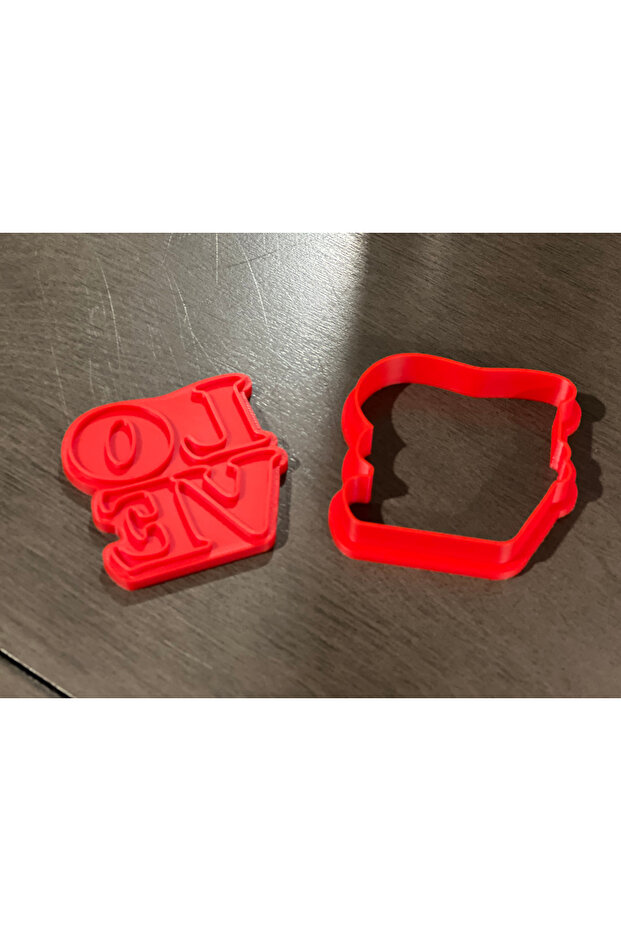 Valentine's Day Special Love Written Cookie Mold - 6 cm Plastic - Dough Shaper