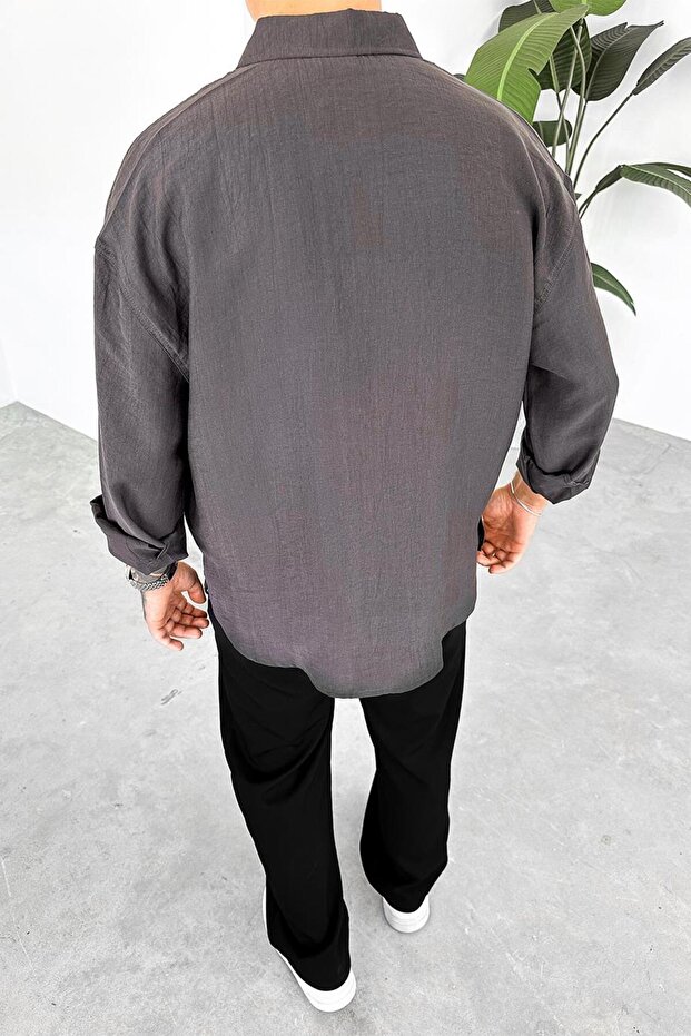 Füme Soft Premium Oversize Gömlek - 3