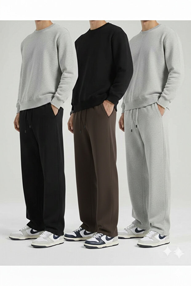 Set of 3 Opportunity Product High Quality Loose Fit Flexible Comfortable Fabric Baggy Sweatpants