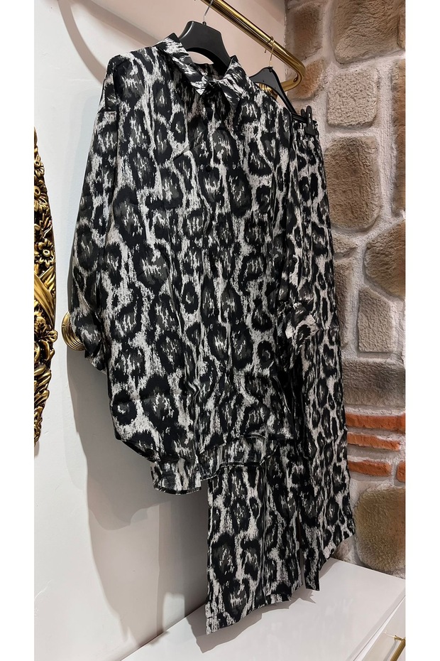 مجموعة مزدوجة منقوشة بنقشة الفهد - 3