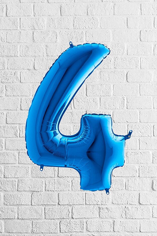 4 Number Blue Foil Balloon 40 Inch 90 cm