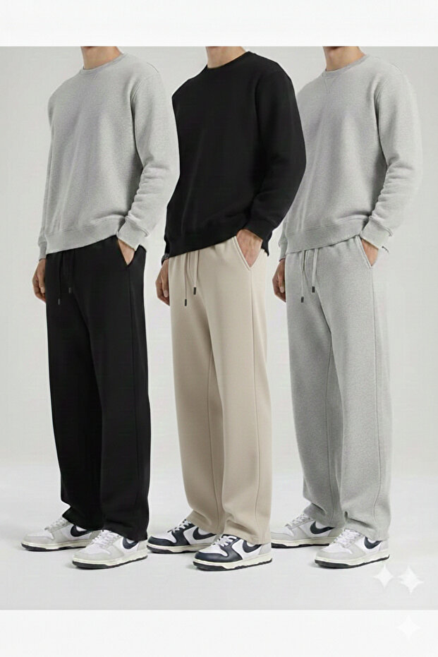 Set of 3 Opportunity Product High Quality Loose Fit Flexible Comfortable Fabric Baggy Sweatpants