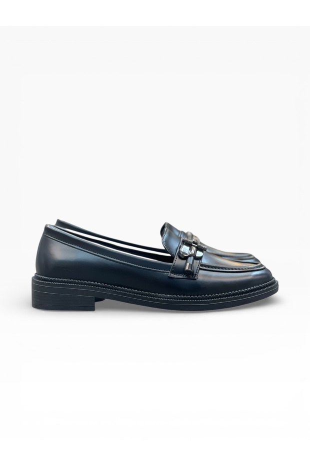 Women's Loafers Orthopedic Sole Piece Set with Stones Buckle Detail