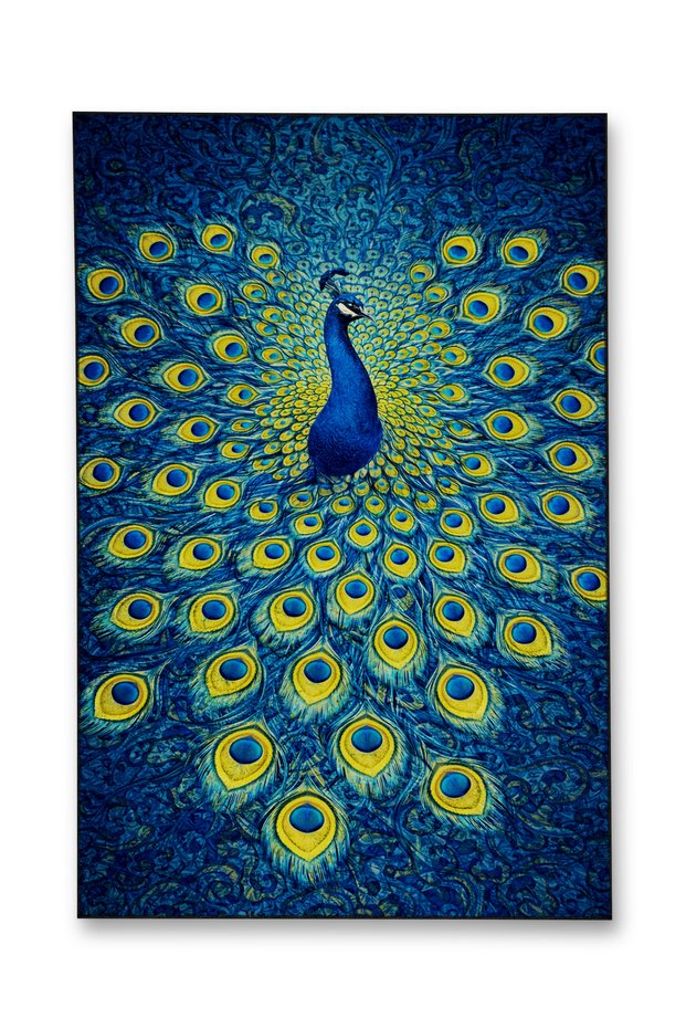 Mosso Blue Themed Peacock Pattern Woven Base Modern Decorative Carpet Mosso2146