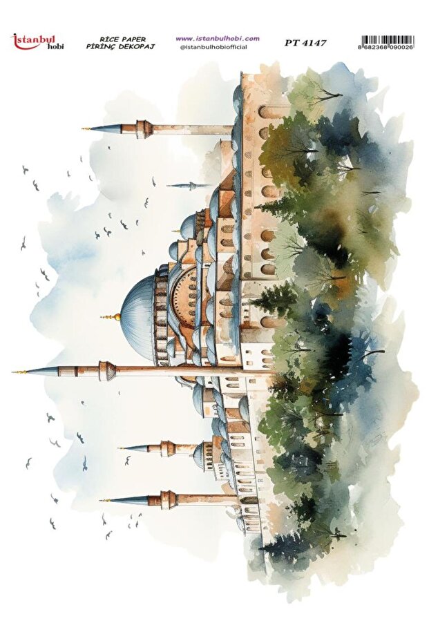Brass Decopage Paper 30X42Cm Pt-4147 Mosque